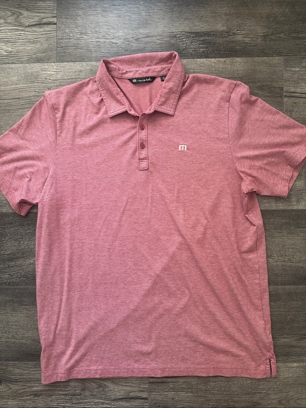 Travis Mathew Polo Shirt Mens XXL Red Stripe Golf Casual Pima Cotton Blend
